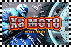 XS Moto title screen for GameBoy Advance